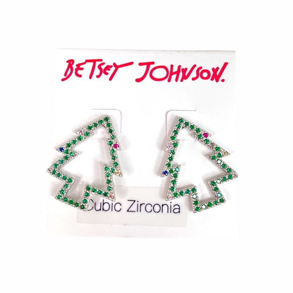 Betsey Johnson Christmas Tree Earrings, Green - Picture 5 of 5